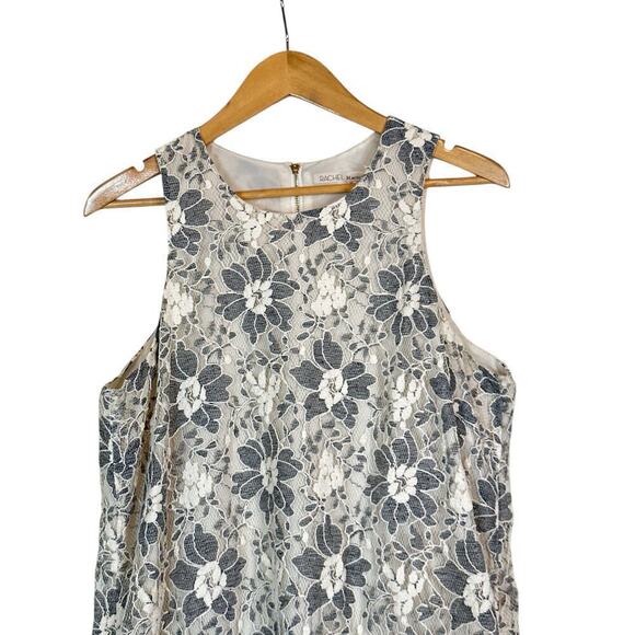 Rachel Roy Women's Floral Lace Sleeveless Shift Mini Dress Size XL Cream Gray - Picture 3 of 9